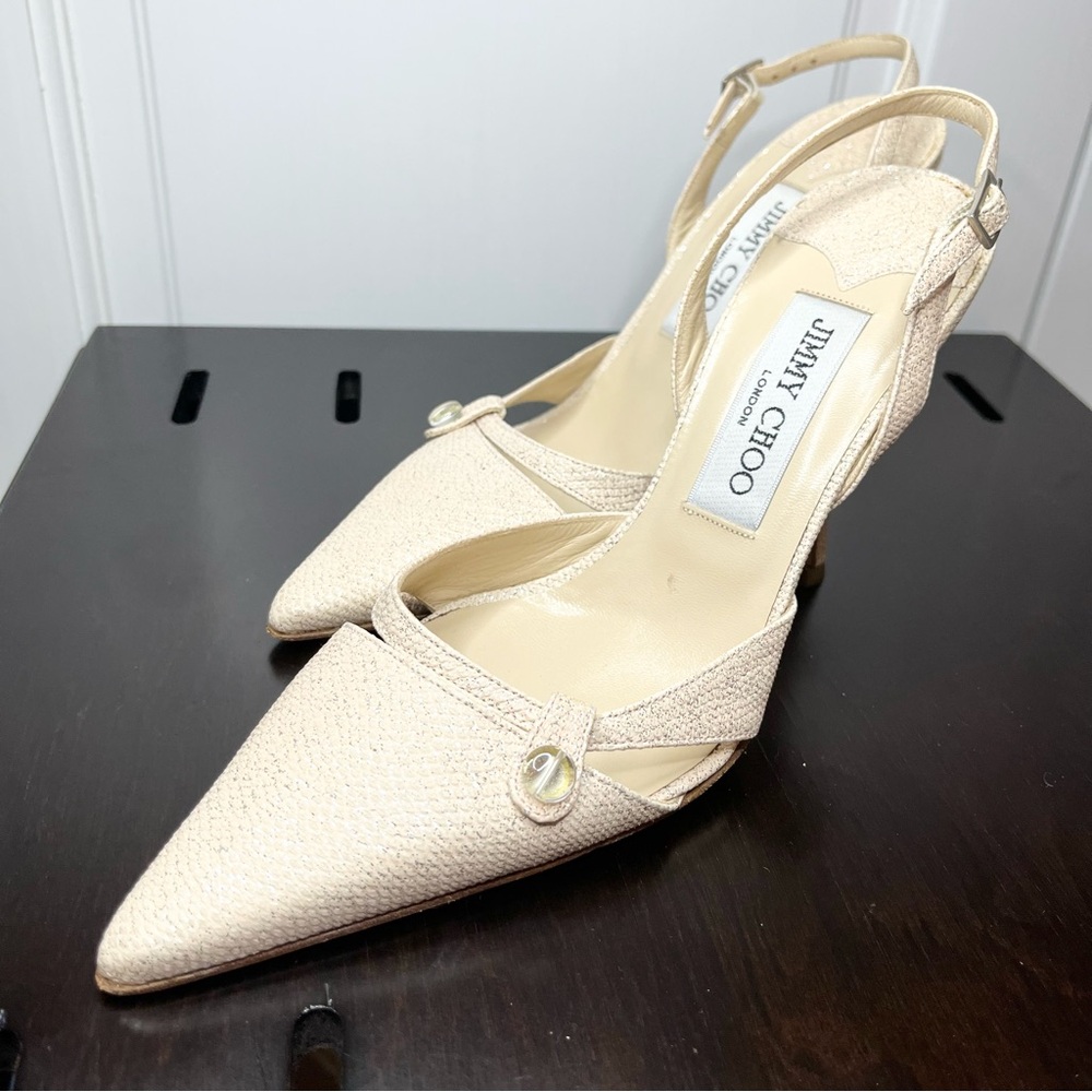 ⚡️SALE⚡️Jimmy Choo Glitter Accents Slingback Pumps - Picture 8 of 10